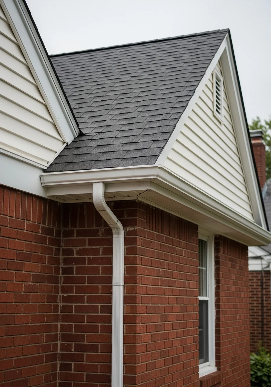 Close-up of a home's exterior in an Akron neighborhood showing quality craftsmanship and attention to detail.