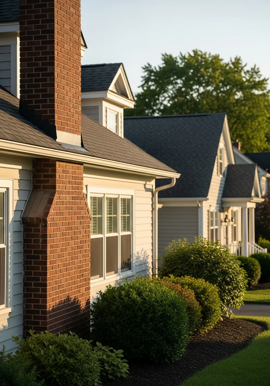 Novelty home exterior showing quality construction and attention to local property standards.